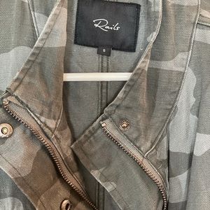 Rails Collins Military Jacket Camo Rose Patch